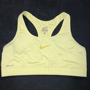Yellow Nike Pro Sports Bra